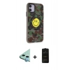 MARSİLYAN™- iPhone 11 Kılıf Nova Doku Koleksiyonu - Siyah 6D Antistatik Mat Seramik Hayalet Nano Ekran Koruyucu + Raze Metal Kamera Lens - MI