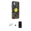 MARSİLYAN™- iPhone 11 Kılıf Nova Doku Koleksiyonu - Siyah 6D Antistatik Mat Seramik Hayalet Nano Ekran Koruyucu + Renkli Kamera Lens Koruma Cam - SI