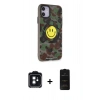 MARSİLYAN™- iPhone 11 Kılıf Nova Doku Koleksiyonu - Siyah 6D Antistatik Mat Seramik Hayalet Nano Ekran Koruyucu + PVD Metal Kamera Lens - SH