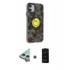 MARSİLYAN™- iPhone 11 Kılıf Nova Doku Koleksiyonu - Siyah 6D Antistatik Mat Seramik Hayalet Nano Ekran Koruyucu + Raze Metal Kamera Lens - KI