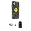 MARSİLYAN™- iPhone 11 Kılıf Nova Doku Koleksiyonu - Siyah 6D Antistatik Mat Seramik Hayalet Nano Ekran Koruyucu + Pers Alüminyum Kamera Lens - GI