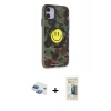 MARSİLYAN™- iPhone 11 Kılıf Nova Doku Koleksiyonu - Siyah 6D Mat Seramik Hayalet Nano Ekran Koruyucu + Pers Alüminyum Kamera Lens - GI
