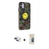 MARSİLYAN™- iPhone 11 Kılıf Nova Doku Koleksiyonu - Siyah 6D Mat Seramik Hayalet Nano Ekran Koruyucu + Lacivert Pers Alüminyum Kamera Lens