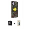 MARSİLYAN™- iPhone 11 Kılıf Nova Doku Koleksiyonu - Siyah 6D Mat Seramik Hayalet Nano Ekran Koruyucu + PVD Metal Kamera Lens - TU