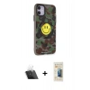 MARSİLYAN™- iPhone 11 Kılıf Nova Doku Koleksiyonu - Siyah 6D Mat Seramik Hayalet Nano Ekran Koruyucu + Şeffaf Kamera Lens Koruma Cam
