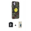 MARSİLYAN™- iPhone 11 Kılıf Nova Doku Koleksiyonu - Siyah 6D Mat Seramik Hayalet Nano Ekran Koruyucu + PVD Metal Kamera Lens - SH