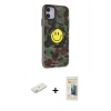 MARSİLYAN™- iPhone 11 Kılıf Nova Doku Koleksiyonu - Siyah 6D Mat Seramik Hayalet Nano Ekran Koruyucu + Renkli Kamera Lens Koruma Cam - TU