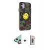 MARSİLYAN™- iPhone 11 Kılıf Nova Doku Koleksiyonu - Siyah Bilvis 3D Cam Ekran Koruyucu + Raze Metal Kamera Lens - KI