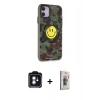 MARSİLYAN™- iPhone 11 Kılıf Nova Doku Koleksiyonu - Siyah Bilvis 3D Cam Ekran Koruyucu + PVD Metal Kamera Lens - MI