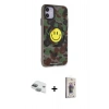 MARSİLYAN™- iPhone 11 Kılıf Nova Doku Koleksiyonu - Siyah Bilvis 3D Cam Ekran Koruyucu + Pers Alüminyum Kamera Lens - YL