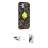 MARSİLYAN™- iPhone 11 Kılıf Nova Doku Koleksiyonu - Siyah Bilvis 3D Mat Cam Ekran Koruyucu + Pers Alüminyum Kamera Lens - LT