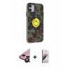 MARSİLYAN™- iPhone 11 Kılıf Nova Doku Koleksiyonu - Siyah Bilvis 3D Mat Cam Ekran Koruyucu + Raze Metal Kamera Lens - SH