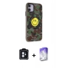MARSİLYAN™- iPhone 11 Kılıf Nova Doku Koleksiyonu - Siyah Bilvis 5in1 3D Magic Cam Ekran Koruyucu + PVD Metal Kamera Lens - MI