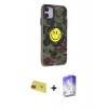 MARSİLYAN™- iPhone 11 Kılıf Nova Doku Koleksiyonu - Siyah Bilvis 5in1 3D Magic Cam Ekran Koruyucu + Rainbow Kamera Lens Koruma Cam - KI