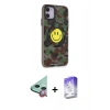 MARSİLYAN™- iPhone 11 Kılıf Nova Doku Koleksiyonu - Siyah Bilvis 5in1 3D Magic Cam Ekran Koruyucu + Raze Metal Kamera Lens - KI