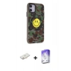 MARSİLYAN™- iPhone 11 Kılıf Nova Doku Koleksiyonu - Siyah Bilvis 5in1 3D Magic Cam Ekran Koruyucu + Renkli Kamera Lens Koruma Cam - YL