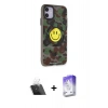 MARSİLYAN™- iPhone 11 Kılıf Nova Doku Koleksiyonu - Siyah Bilvis 5in1 3D Magic Cam Ekran Koruyucu + Şeffaf Kamera Lens Koruma Cam