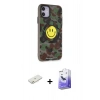 MARSİLYAN™- iPhone 11 Kılıf Nova Doku Koleksiyonu - Siyah Bilvis 5in1 5D Magic Hayalet Cam Ekran Koruyucu + Renkli Kamera Lens Koruma Cam - TU