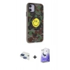 MARSİLYAN™- iPhone 11 Kılıf Nova Doku Koleksiyonu - Siyah Bilvis 5in1 5D Magic Hayalet Cam Ekran Koruyucu + Pers Alüminyum Kamera Lens - LT