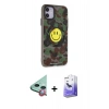 MARSİLYAN™- iPhone 11 Kılıf Nova Doku Koleksiyonu - Siyah Bilvis 5in1 5D Magic Hayalet Cam Ekran Koruyucu + Raze Metal Kamera Lens - KI