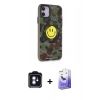 MARSİLYAN™- iPhone 11 Kılıf Nova Doku Koleksiyonu - Siyah Bilvis 5in1 5D Magic Hayalet Cam Ekran Koruyucu + PVD Metal Kamera Lens - MI