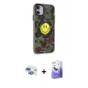 MARSİLYAN™- iPhone 11 Kılıf Nova Doku Koleksiyonu - Siyah Bilvis 5in1 5D Magic Hayalet Cam Ekran Koruyucu + Pers Alüminyum Kamera Lens - GI