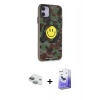 MARSİLYAN™- iPhone 11 Kılıf Nova Doku Koleksiyonu - Siyah Bilvis 5in1 5D Magic Hayalet Cam Ekran Koruyucu + Pers Alüminyum Kamera Lens - YL
