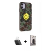MARSİLYAN™- iPhone 11 Kılıf Nova Doku Koleksiyonu - Siyah Bilvis Hayalet Cam Ekran Koruyucu + Kamera Lens Koruma Cam - SF