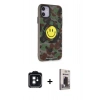 MARSİLYAN™- iPhone 11 Kılıf Nova Doku Koleksiyonu - Siyah Bilvis Hayalet Cam Ekran Koruyucu + PVD Metal Kamera Lens - SH