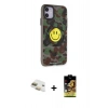 MARSİLYAN™- iPhone 11 Kılıf Nova Doku Koleksiyonu - Siyah Buffer Cam Ekran Koruyucu + Pers Alüminyum Kamera Lens - GD