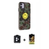 MARSİLYAN™- iPhone 11 Kılıf Nova Doku Koleksiyonu - Siyah Buffer Cam Ekran Koruyucu + PVD Metal Kamera Lens - MI