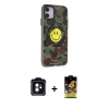 MARSİLYAN™- iPhone 11 Kılıf Nova Doku Koleksiyonu - Siyah Buffer Cam Ekran Koruyucu + PVD Metal Kamera Lens - YL
