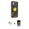 MARSİLYAN™- iPhone 11 Kılıf Nova Doku Koleksiyonu - Siyah Buffer Hayalet Cam Ekran Koruyucu + Pers Alüminyum Kamera Lens - GD