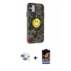 MARSİLYAN™- iPhone 11 Kılıf Nova Doku Koleksiyonu - Siyah Buffer Hayalet Cam Ekran Koruyucu + Pers Alüminyum Kamera Lens - GI