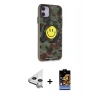 MARSİLYAN™- iPhone 11 Kılıf Nova Doku Koleksiyonu - Siyah Buffer Hayalet Cam Ekran Koruyucu + Raze Metal Kamera Lens - GS