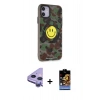 MARSİLYAN™- iPhone 11 Kılıf Nova Doku Koleksiyonu - Siyah Buffer Hayalet Cam Ekran Koruyucu + Raze Metal Kamera Lens - MR