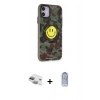 MARSİLYAN™- iPhone 11 Kılıf Nova Doku Koleksiyonu - Siyah Joko Magic 5D Cam + Yeşil Pers Alüminyum Kamera Lens