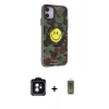 MARSİLYAN™- iPhone 11 Kılıf Nova Doku Koleksiyonu - Siyah Joko Magic 5D Hayalet Cam + Yeşil PVD Metal Kamera Lens