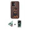MARSİLYAN™- iPhone 11 Kılıf Nova Form Koleksiyonu - Şeffaf 360 Full Body Arka Koruyucu + Kırmızı Raze Metal Kamera Lens