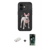 MARSİLYAN™- iPhone 11 Kılıf Nova Form Koleksiyonu - Şeffaf 360 Full Body Arka Koruyucu + Renkli Kamera Lens Koruma Cam - PE