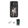 MARSİLYAN™- iPhone 11 Kılıf Nova Form Koleksiyonu - Şeffaf 360 Full Body Arka Koruyucu + Sarı Renkli Kamera Lens Koruma Cam