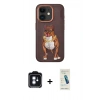 MARSİLYAN™- iPhone 11 Kılıf Nova Form Koleksiyonu - Şeffaf Pasifik Cam Ekran Koruyucu + Mavi PVD Metal Kamera Lens