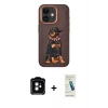 MARSİLYAN™- iPhone 11 Kılıf Nova Form Koleksiyonu - Şeffaf Pasifik Cam Ekran Koruyucu + PVD Metal Kamera Lens - TU