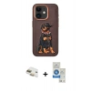 MARSİLYAN™- iPhone 11 Kılıf Nova Form Koleksiyonu - Şeffaf Royal Nano Ekran Koruyucu + Gold Pers Alüminyum Kamera Lens