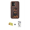MARSİLYAN™- iPhone 11 Kılıf Nova Form Koleksiyonu - Şeffaf Uv Polymer Nano Ekran Koruyucu + Kırmızı Rainbow Kamera Lens Koruma Cam