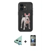 MARSİLYAN™- iPhone 11 Kılıf Nova Form Koleksiyonu - Siyah 34D Hayalet Izgaralı Cam + Raze Metal Kamera Lens - MI