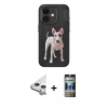 MARSİLYAN™- iPhone 11 Kılıf Nova Form Koleksiyonu - Siyah 34D Hayalet Izgaralı Cam + Raze Metal Kamera Lens - GS