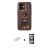 MARSİLYAN™- iPhone 11 Kılıf Nova Form Koleksiyonu - Siyah 34D Hayalet Izgaralı Cam + Renkli Kamera Lens Koruma Cam - TU