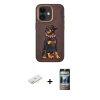 MARSİLYAN™- iPhone 11 Kılıf Nova Form Koleksiyonu - Siyah 34D Hayalet Izgaralı Cam + Renkli Kamera Lens Koruma Cam - SI