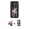 MARSİLYAN™- iPhone 11 Kılıf Nova Form Koleksiyonu - Siyah 34D Hayalet Izgaralı Cam + Raze Metal Kamera Lens - SH